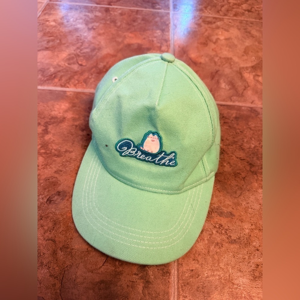 NWT Pusheen “Breathe” Embroidered Green Dad Hat – Cute Pastel Aesthetic OS - Picture 6 of 6